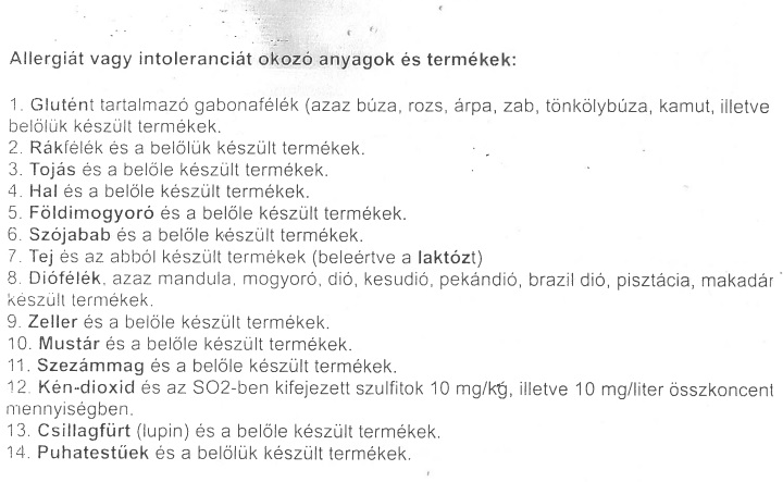 Allergiát okozó anyagokról kimutatás